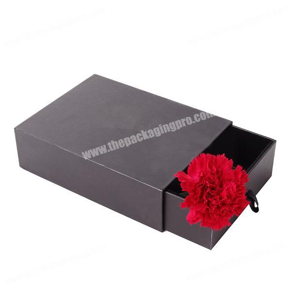 Custom Luxury Matte Black Cardboard Sliding Drawer Box Packaging