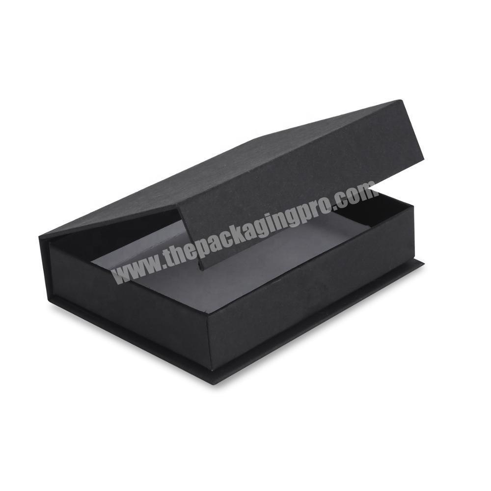 custom luxury matte black gift box packaging cardboard paper box black magnetic small gift box