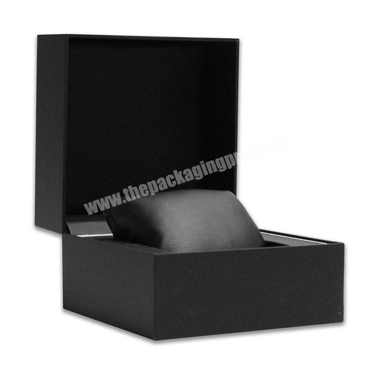 custom luxury matte black watch box packaging