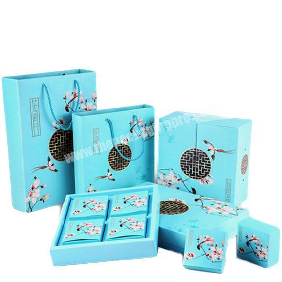Custom luxury moon cake packaging box kit Chinese style gift packing box  for desserts baking box