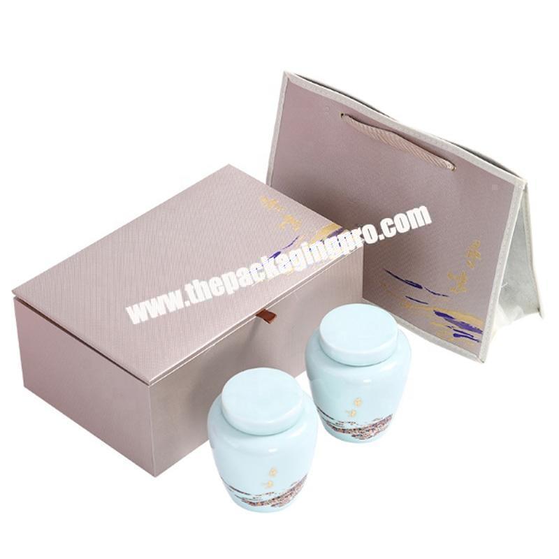 Custom luxury paper rigid box rose gold foil stamp tea lid and base box packaging