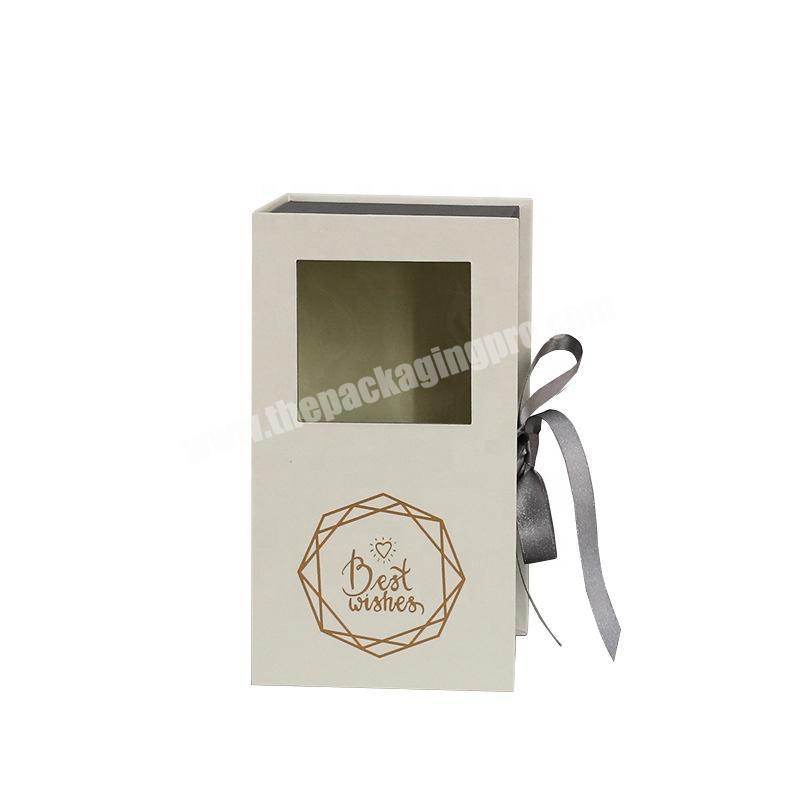 Custom Luxury Pink Black White Perfume Packing Box Gift Wrap Packaging With Ribbon