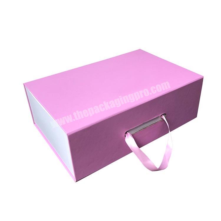 Custom luxury pink decorative paper box, transparent lid gift box