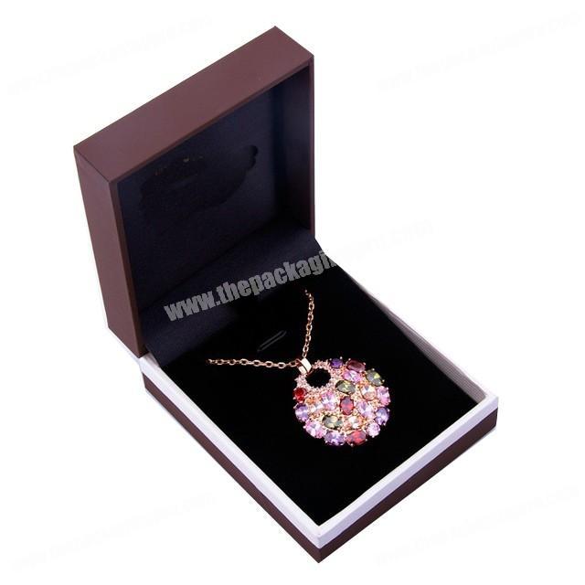 Custom Luxury Printing Fancy Paper Velvet Flocking Lined Jewelry Necklace Box Packing