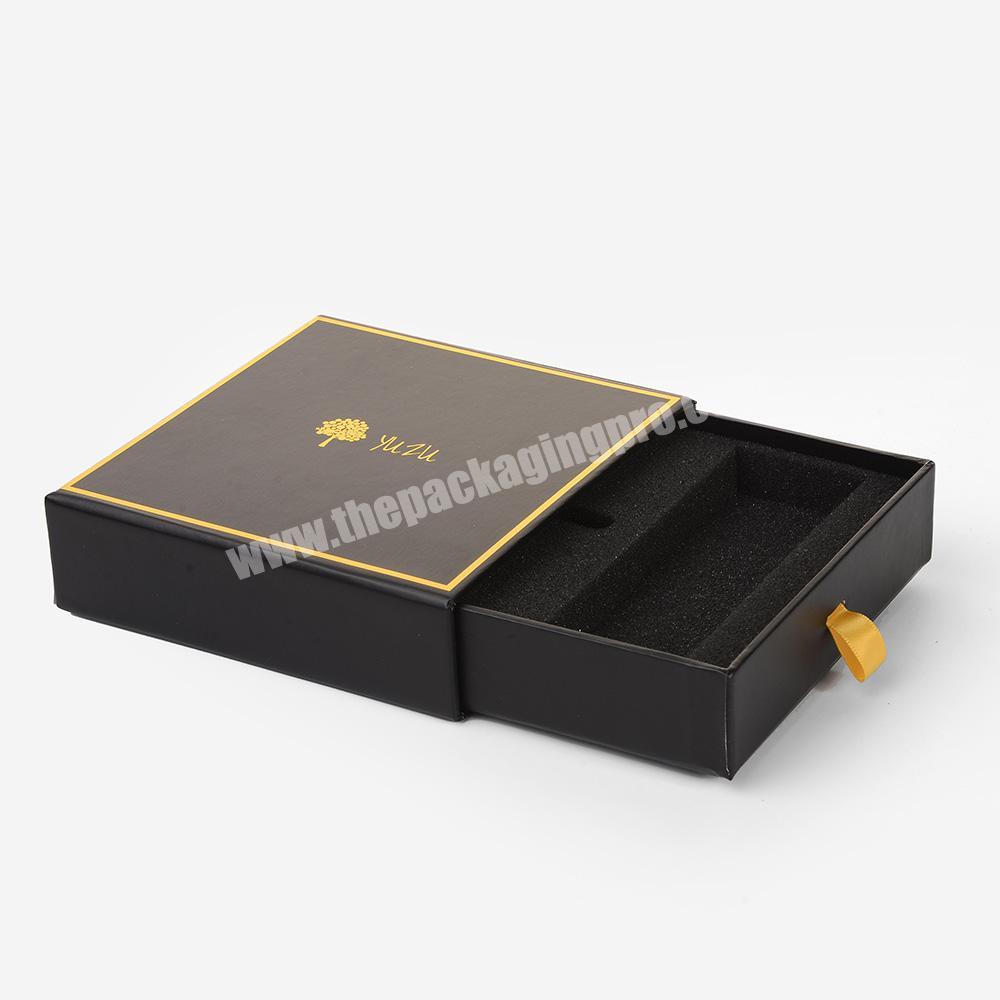 Custom Luxury Printing Hard Rigid Cardboard Luxury Sliding Box With Ribbon Rope Gift Sleeve Drawer Box Packaging