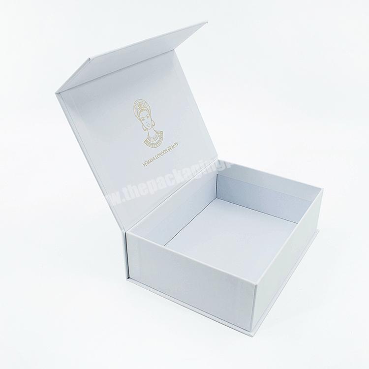Custom luxury printing logo white large size magnetic folding gift box
