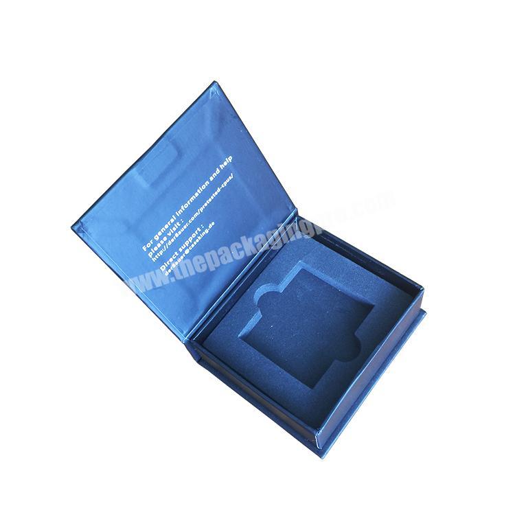 Custom luxury product packaging box book shape black cardboard magnetic box packaging with foam insert