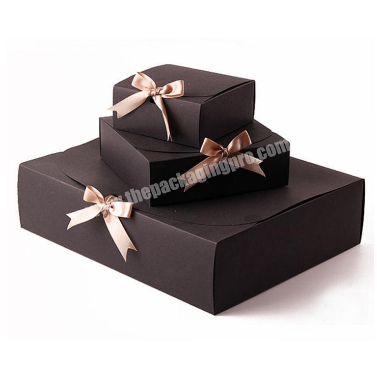 Custom luxury rectangular cardboard boxes bow packaging gift box