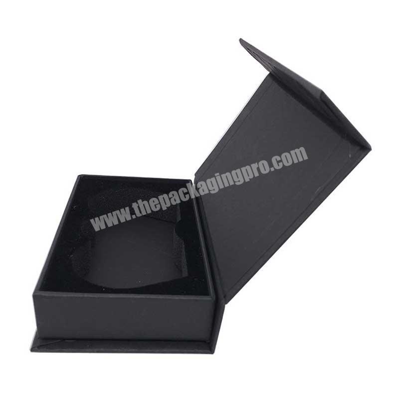 Custom luxury rigid black magnetic folding gift packaging box with insert