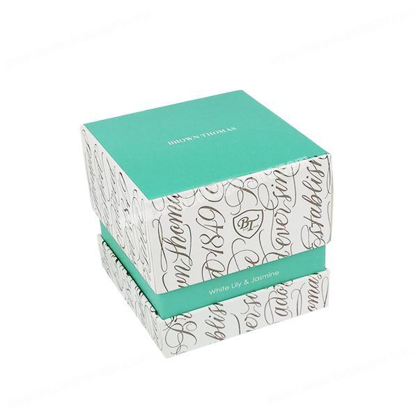 Custom luxury rigid cardboard paper box-in-box lidoff style aromatherapy candle packaging gift boxes