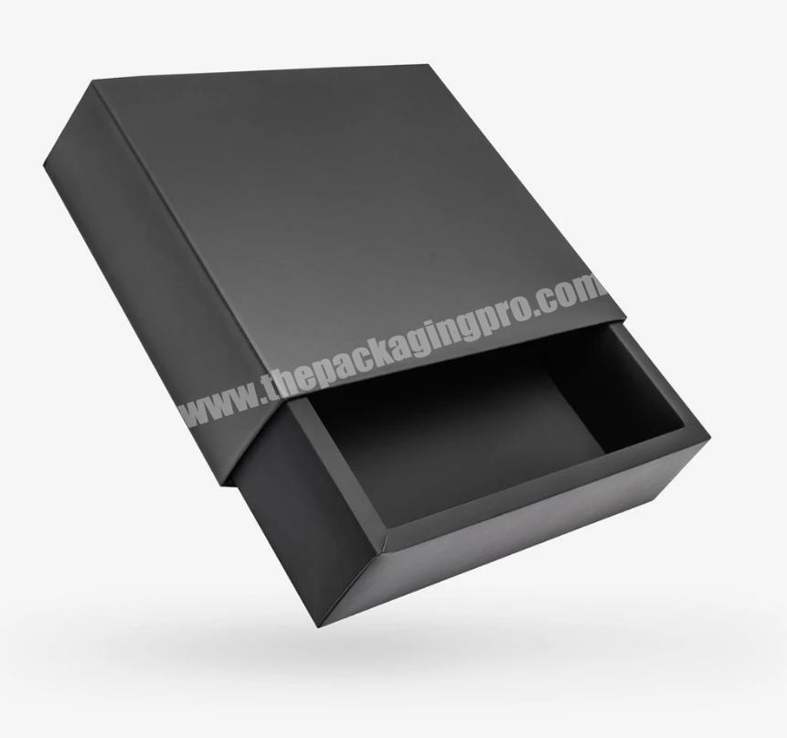 Custom luxury rigid sleeve  boxes black tray packaging luxury gift boxes