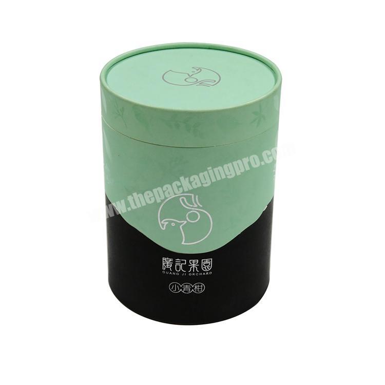 Custom luxury round cylinder cardboard tea packaging box with logo