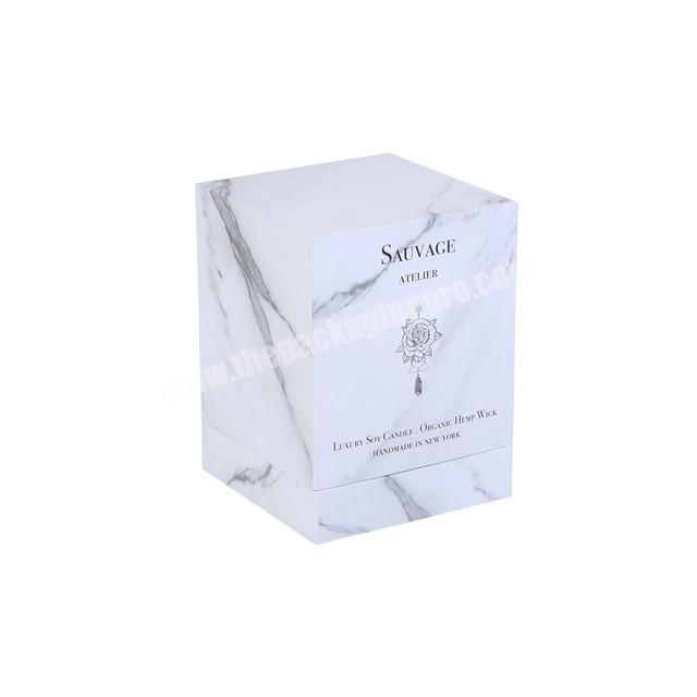custom luxury square candle packaging marble gift boxes