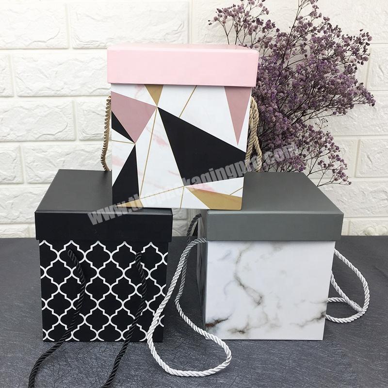 Custom Luxury Square Cardboard Paper Flower Gift Packaging Box