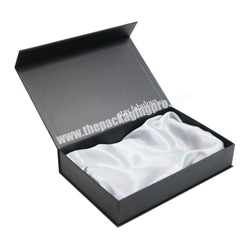 Custom luxury stain lined magnetic flap gift box hair extension packaging