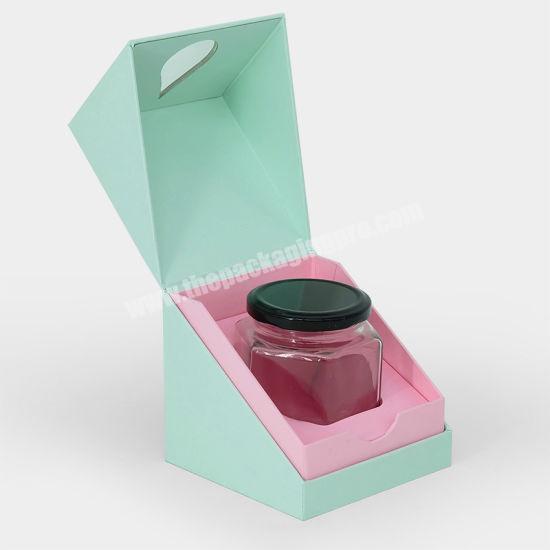 Custom Luxury Tiffany Elegant Rigid Cardboard Box Honey Packaging with Window