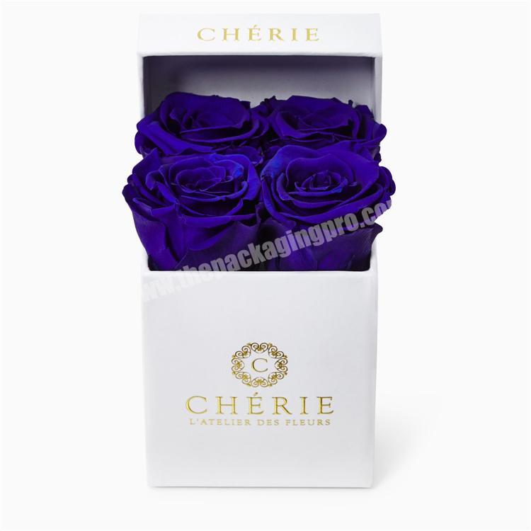 custom luxury white rigid gift box for flowers