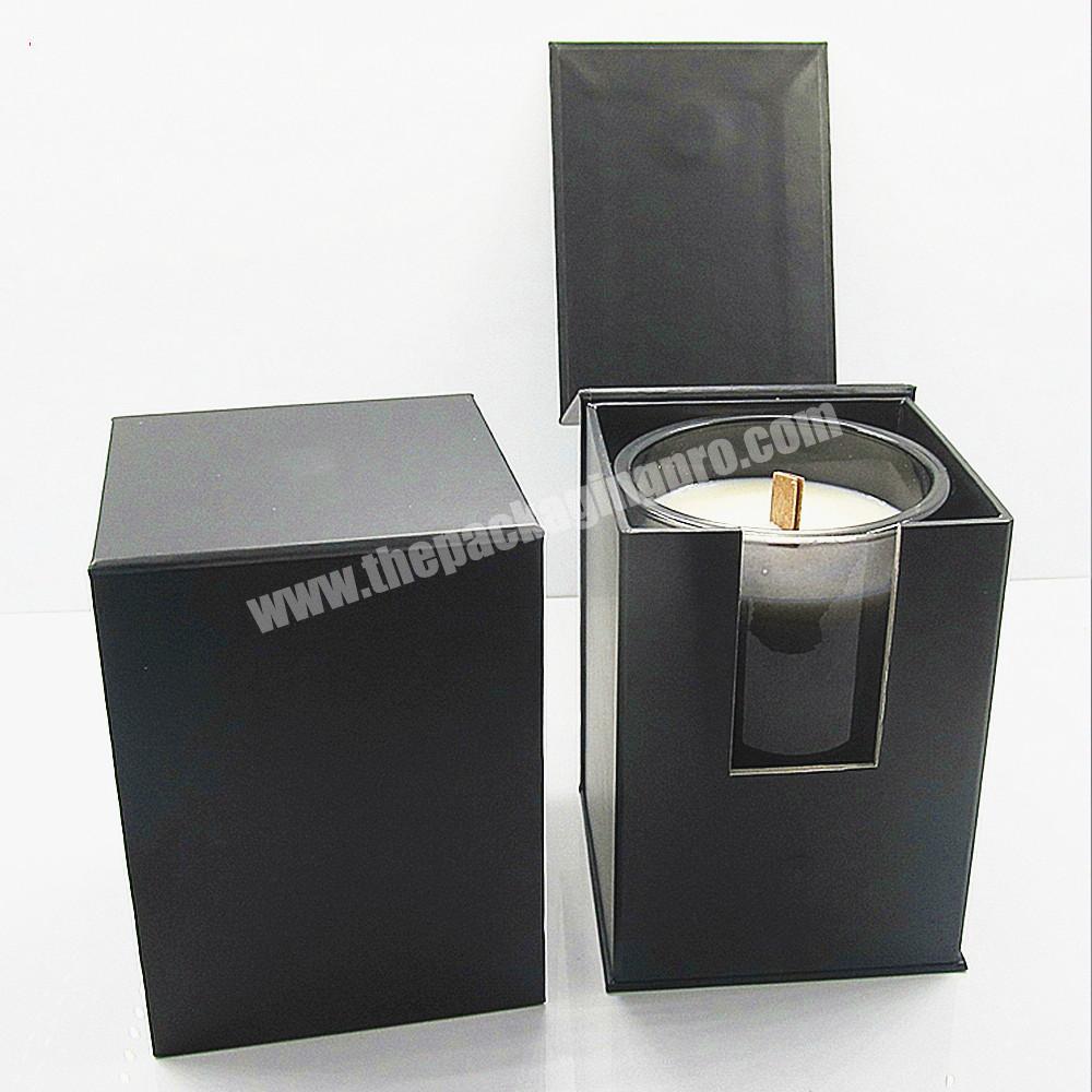 Custom made black luxury paper candle packaging gift box