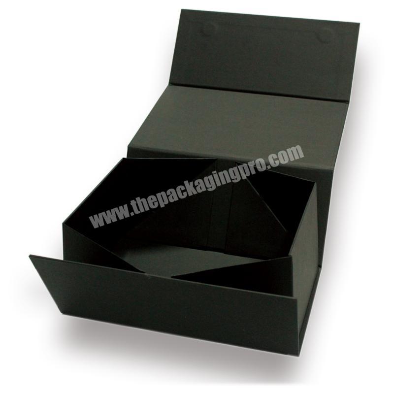 Custom-made Black Paper Flat Folding Gift Magnetic Gift Box For Clothing