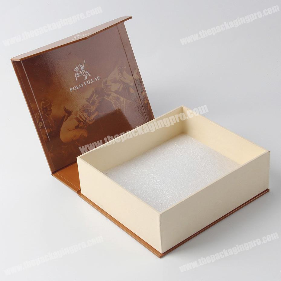Custom made book shaped magnetic closure packaging gift box