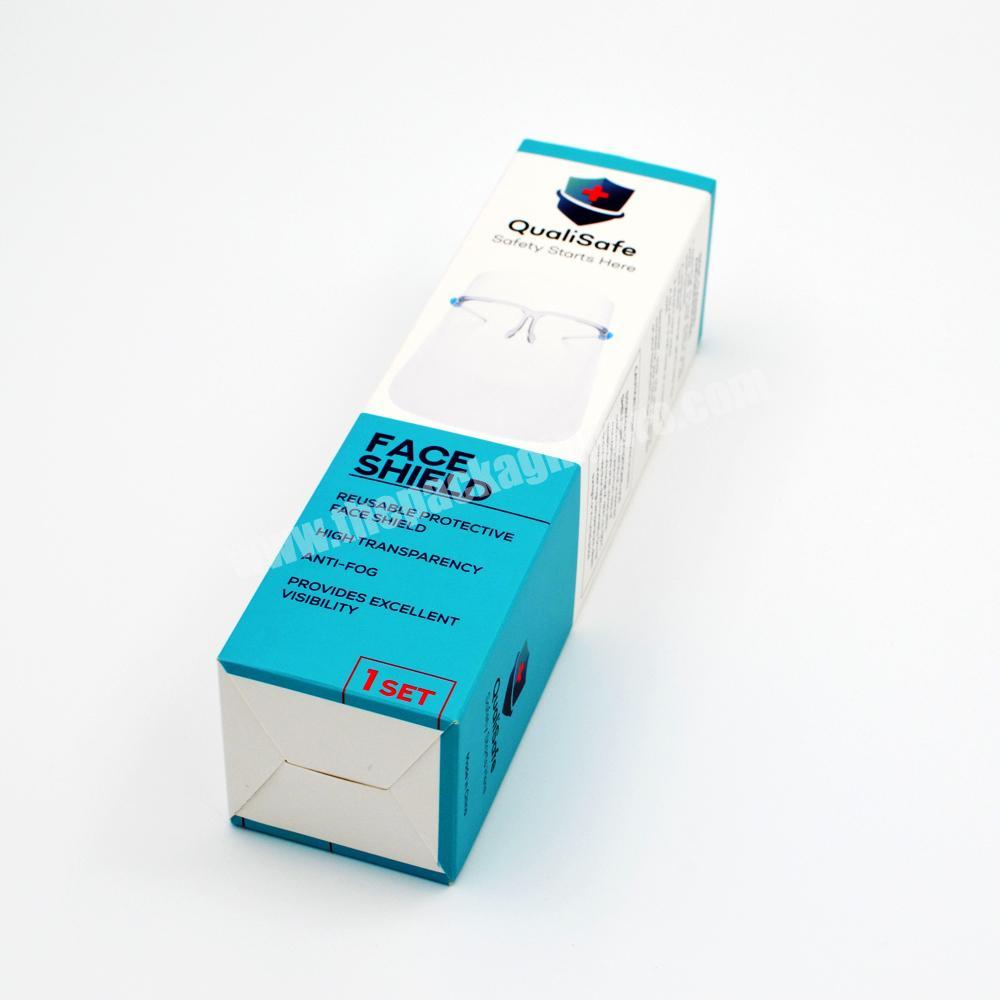 custom made collapsible paper box for face shield packaging