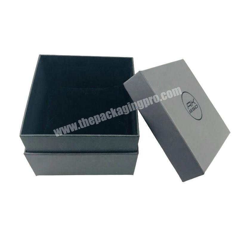 Custom made eco-friendly material elegant black rectangle shoulder neck watch box with logo