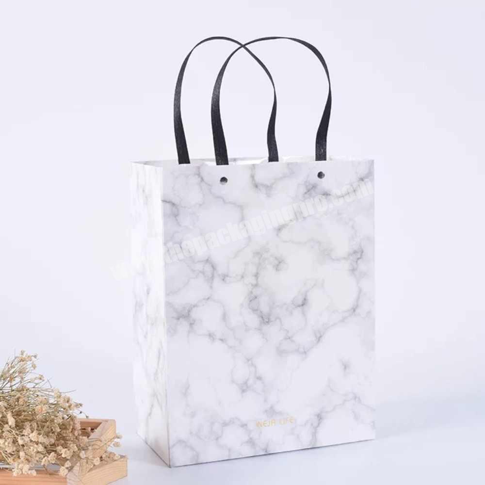 Custom Made Handmade Pretty Eco Wrap Wine Jewelry Perfume Marble Gift Bags With Bow For Birthday Halloween Ramadan Silver Vendor