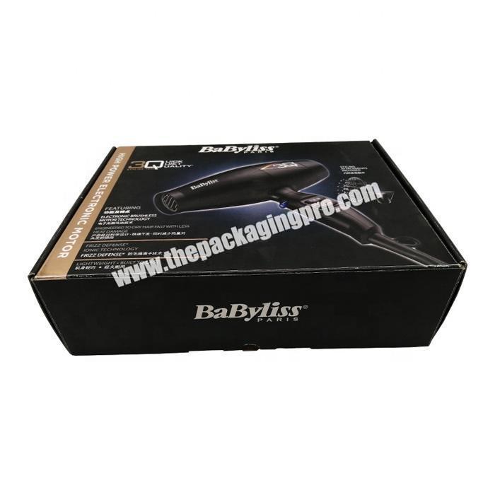 Custom made high hardness corrugated paper hair dryer packaging box