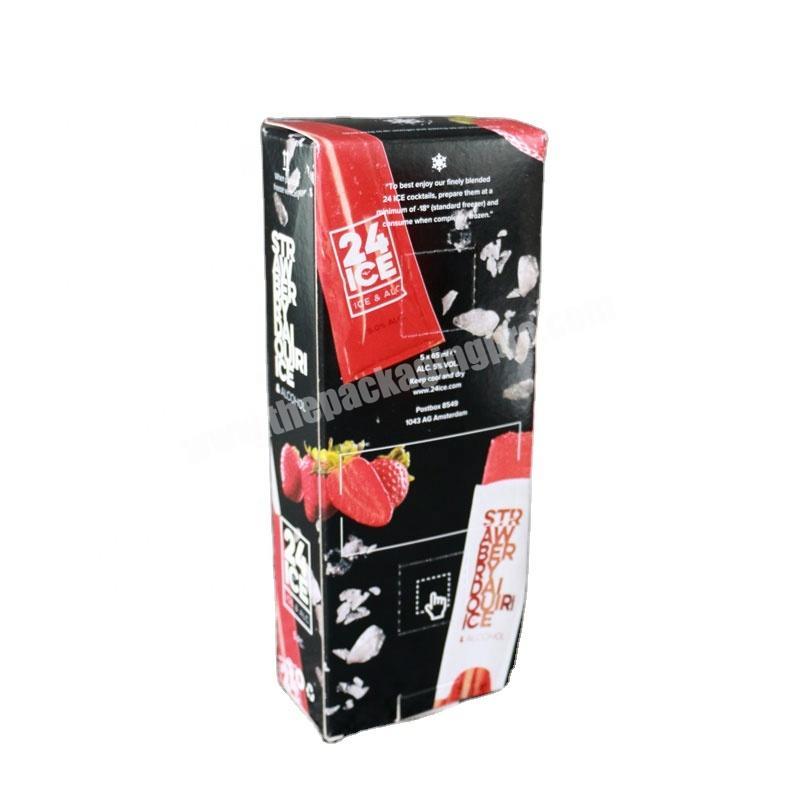 Custom made high quality 500gsm thick cardboard ice popsicle packaging paper box