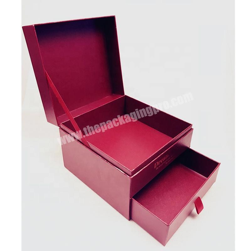 Custom Made High Quality Paper Cardboard Two Layer Gift Storage Box With Two Compartments