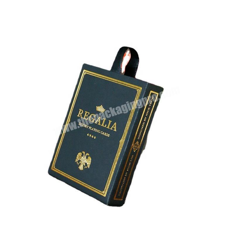 Custom made luxury black box hot stamping with ribbon