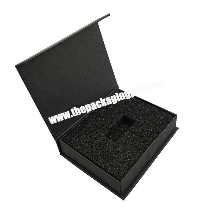 Custom made paper packaging usb flash drive gift box with velvet insert