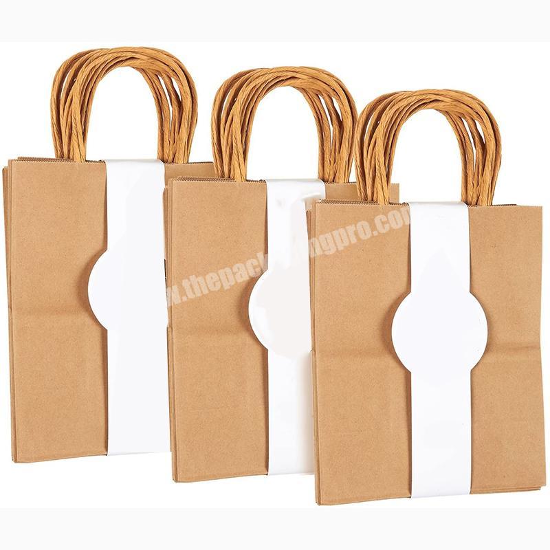 Custom made restaurant kraft paper bags with handle