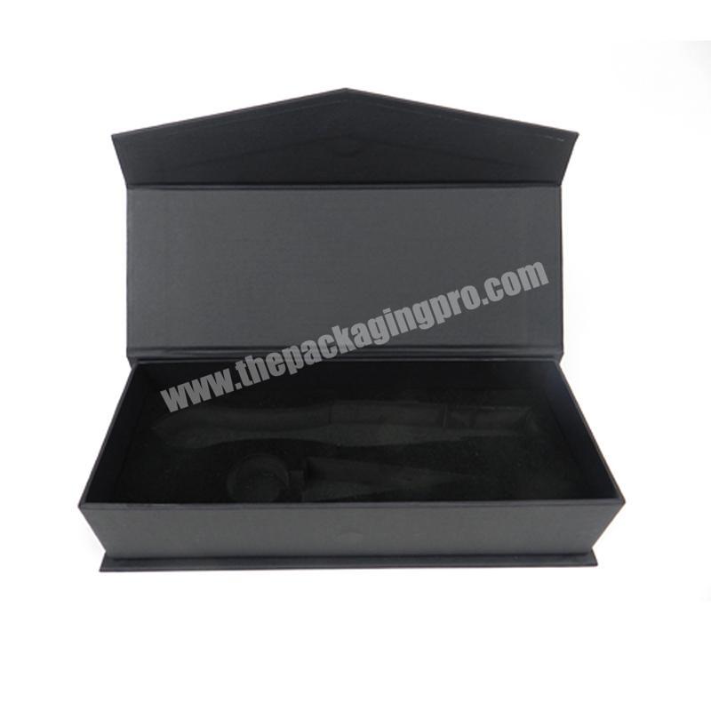 Custom Made Rigid Cardboard Magnetic Black Apparel Paper Gift Boxes