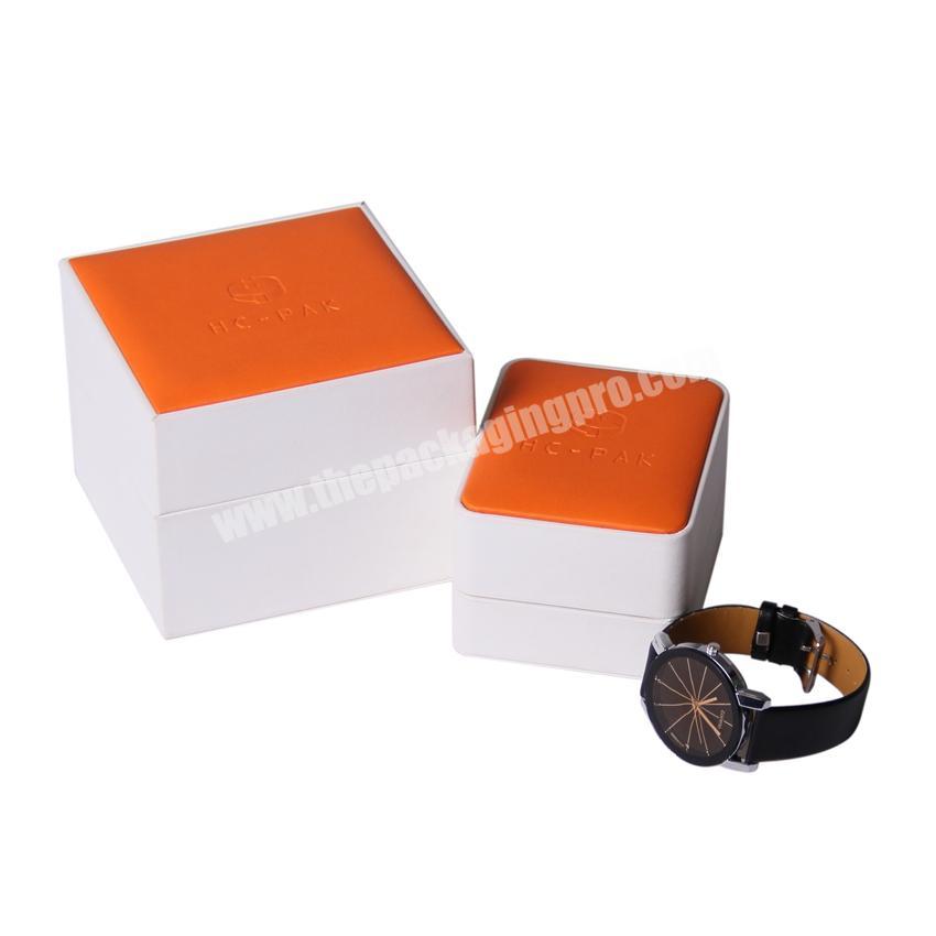 Custom made white color elegant his and hers couple watch box