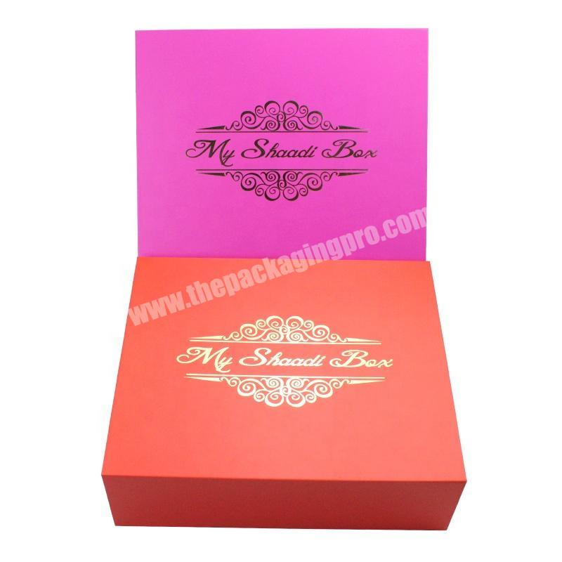 Custom magnet box logo Rigid Luxury red folding Magnetic Closure Kraft Gift Box for Cosmetic Set Packaging