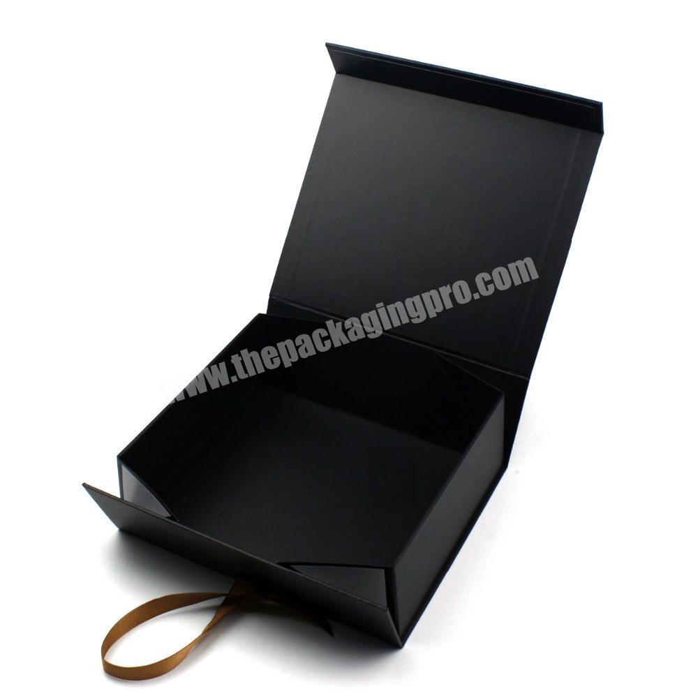 Custom magnet folding paper flat pack box luxury hard gift box with magnet closure