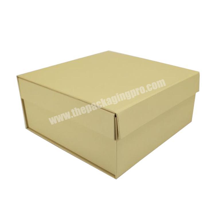 Custom Magnetic Closure Matt Lamination yellow Folding Paper Gift Box
