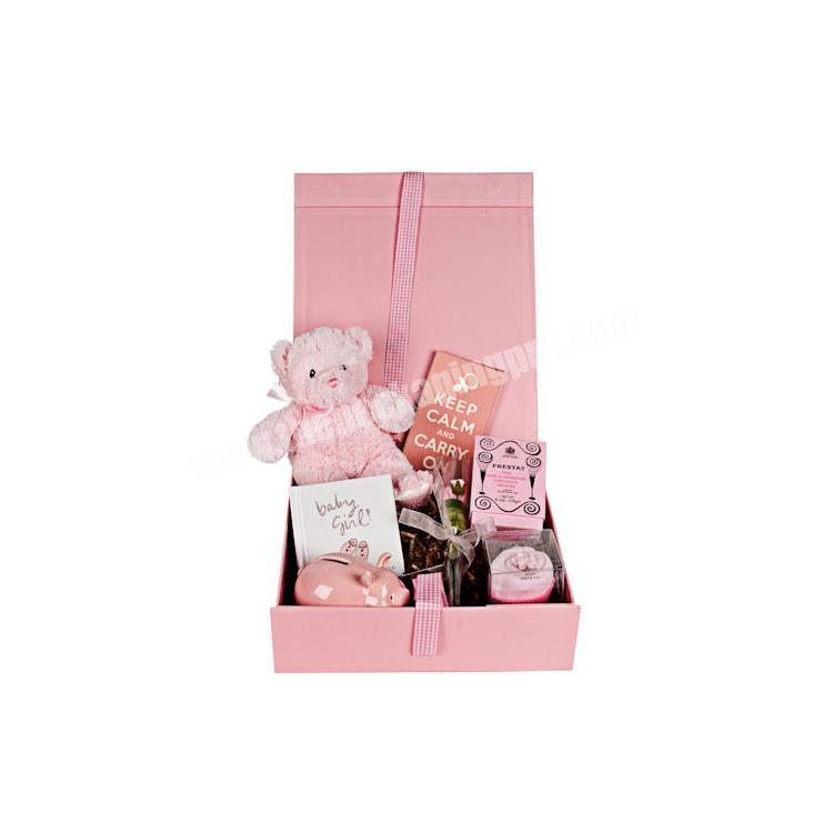 custom magnetic closure packaging box pink gift box