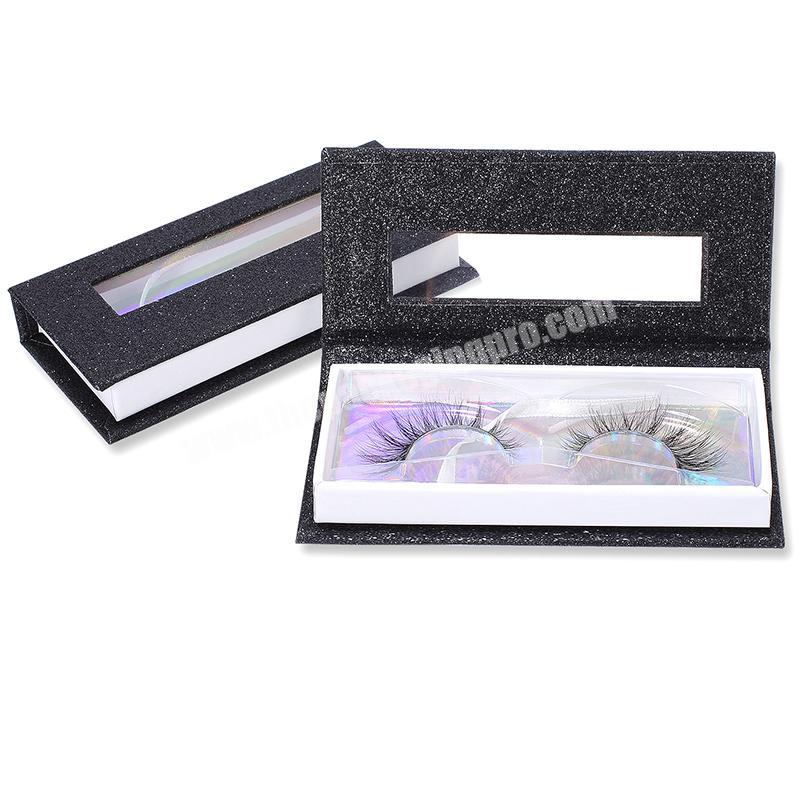 Custom magnetic paper eyelash packaging gift boxes with clear pvc window