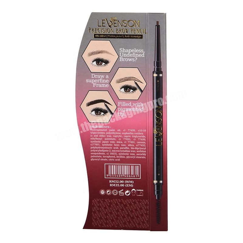 Custom makeup product mascara precision eyebrow brow eyeliner pencil packaging box