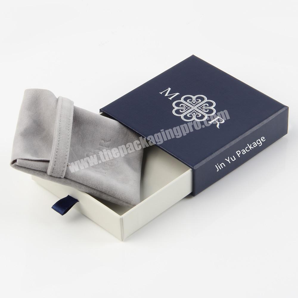 Custom Matchbox Style Jewelry Box Bracelet With Pouch Package Foam Velvet Inner Tray Packaging