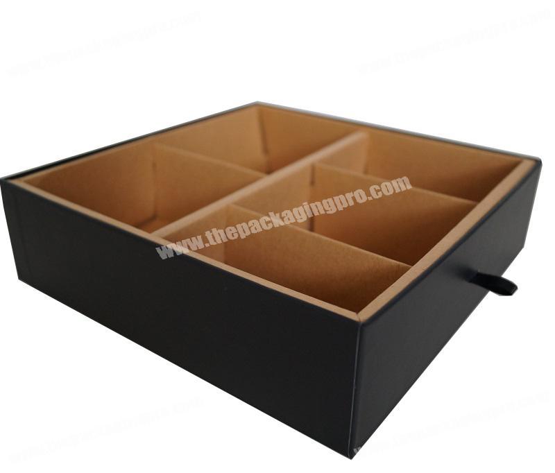 Custom Matt Black Paper Aromatherapy Gift Set Packaging Box, Sliding Drawer Gift Box
