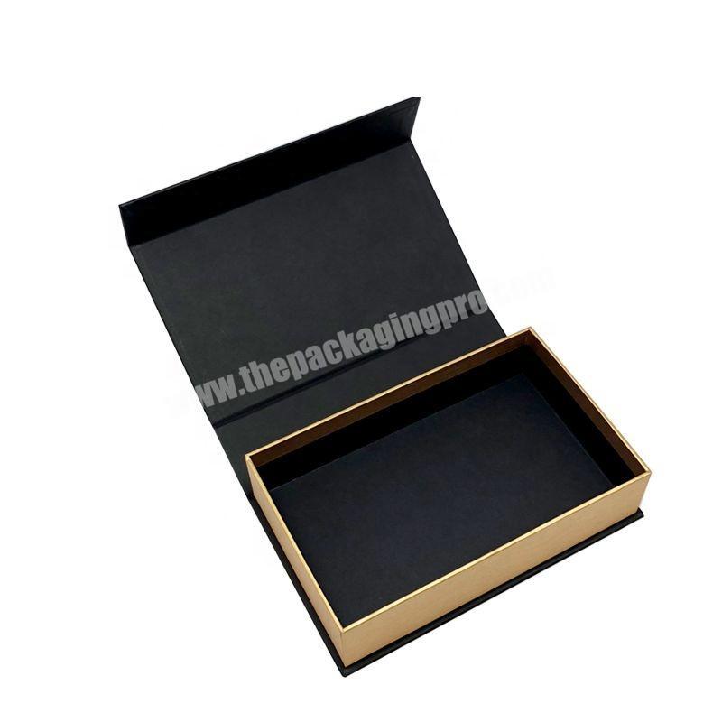 Custom Matte Black Book Box Hard Belt Accessories watch gift Packaging Boxes with Magnetic Closure Cardboard