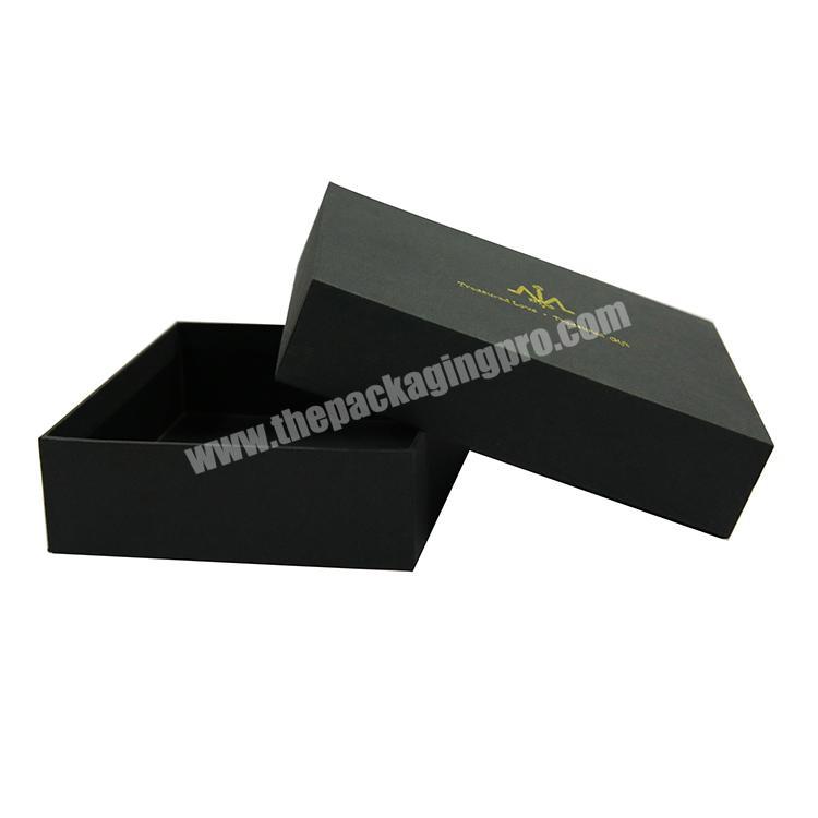 Custom matte black cardboard empty gift packaging boxes with magnetic lid