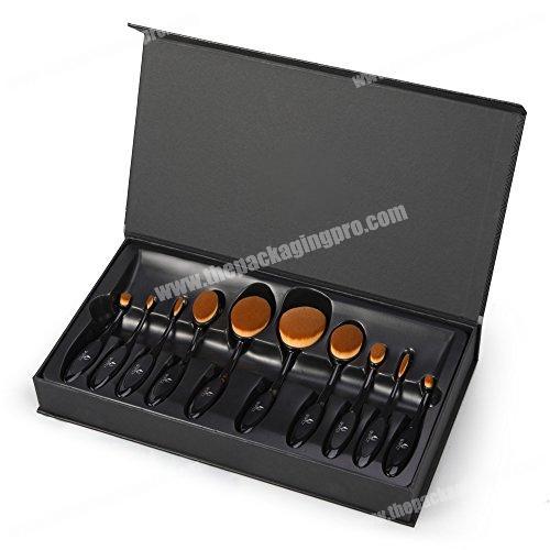 Custom Matte Black Packaging Cosmetic Makeup Brush Set Box