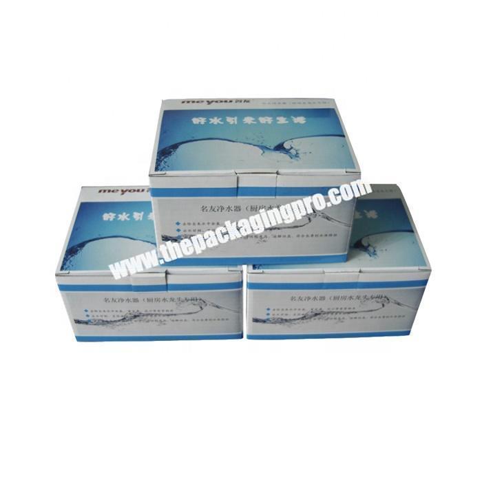 Custom mixed print foldable corrugated paper packaging for water tap