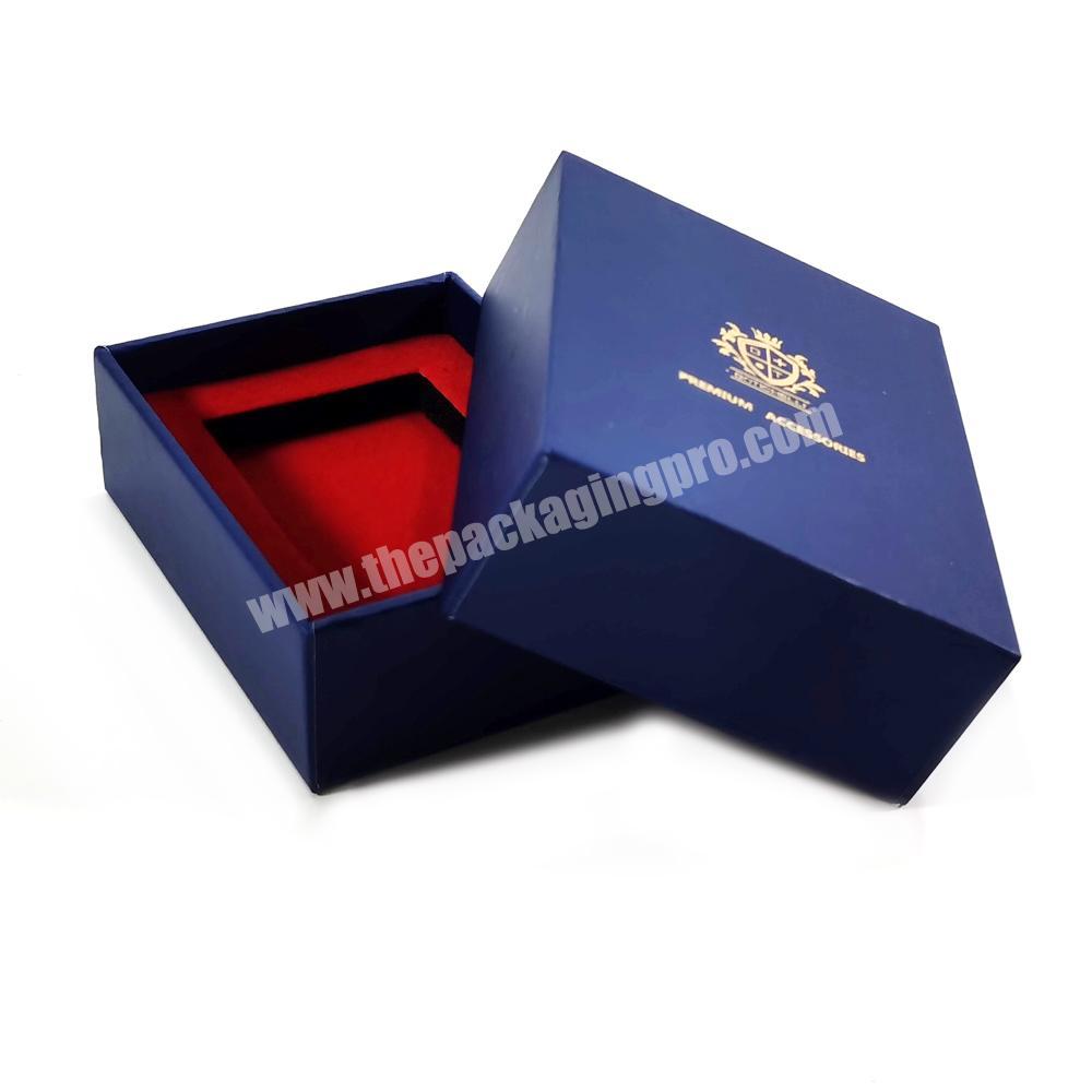 Custom Multiple Sizes Blue Flannelette Inside Base and Lid Cardboard Paper Packaging Jewellery Gift Box