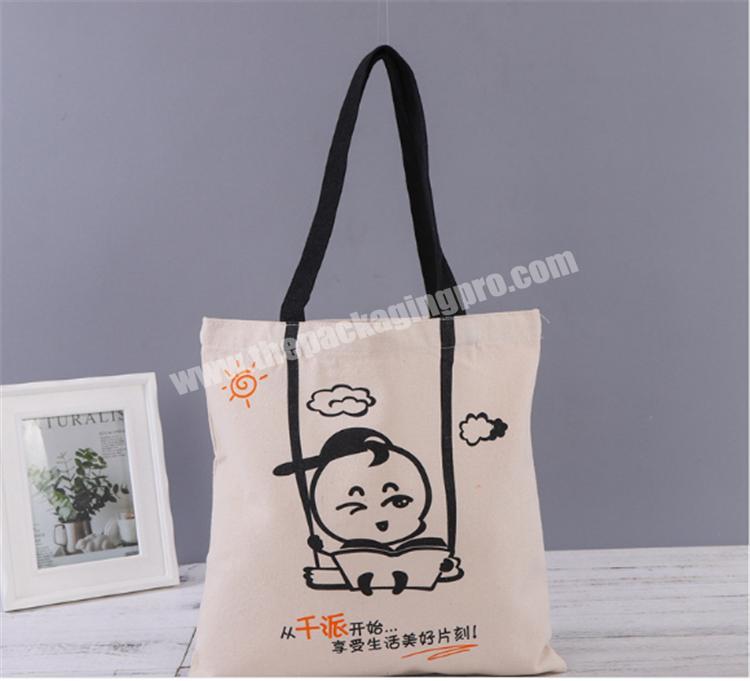 Custom natural cotton canvas 12oz plain tote bag cotton with carton logo printing for student