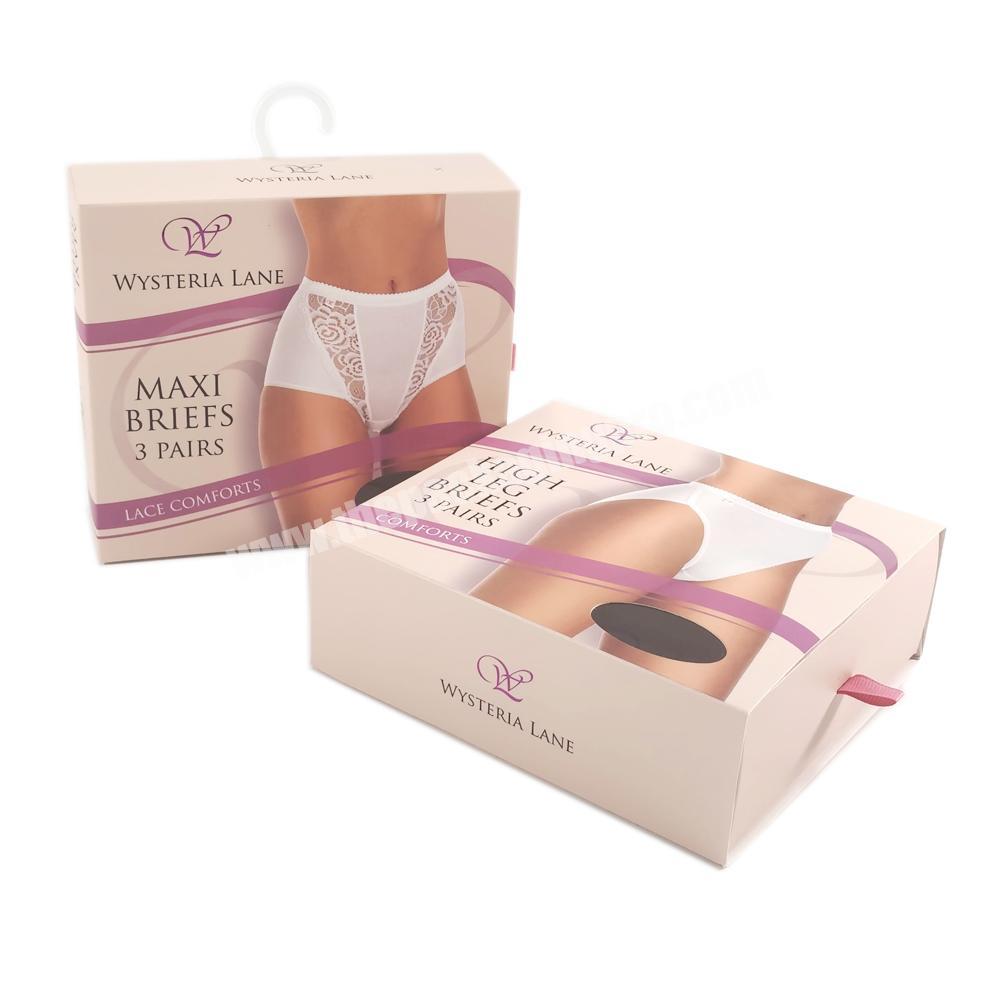 Custom New Design Women Underwear Pink Drawer Couple Gift Paper Packagibg Box for Cloth